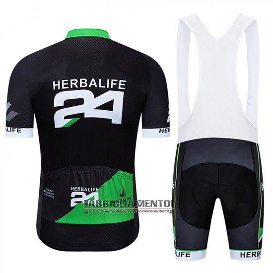 Abbigliamento Herbalifr 24 2019 Manica Corta e Pantaloncino Con Bretelle Nero Verde - Clicca l'immagine per chiudere